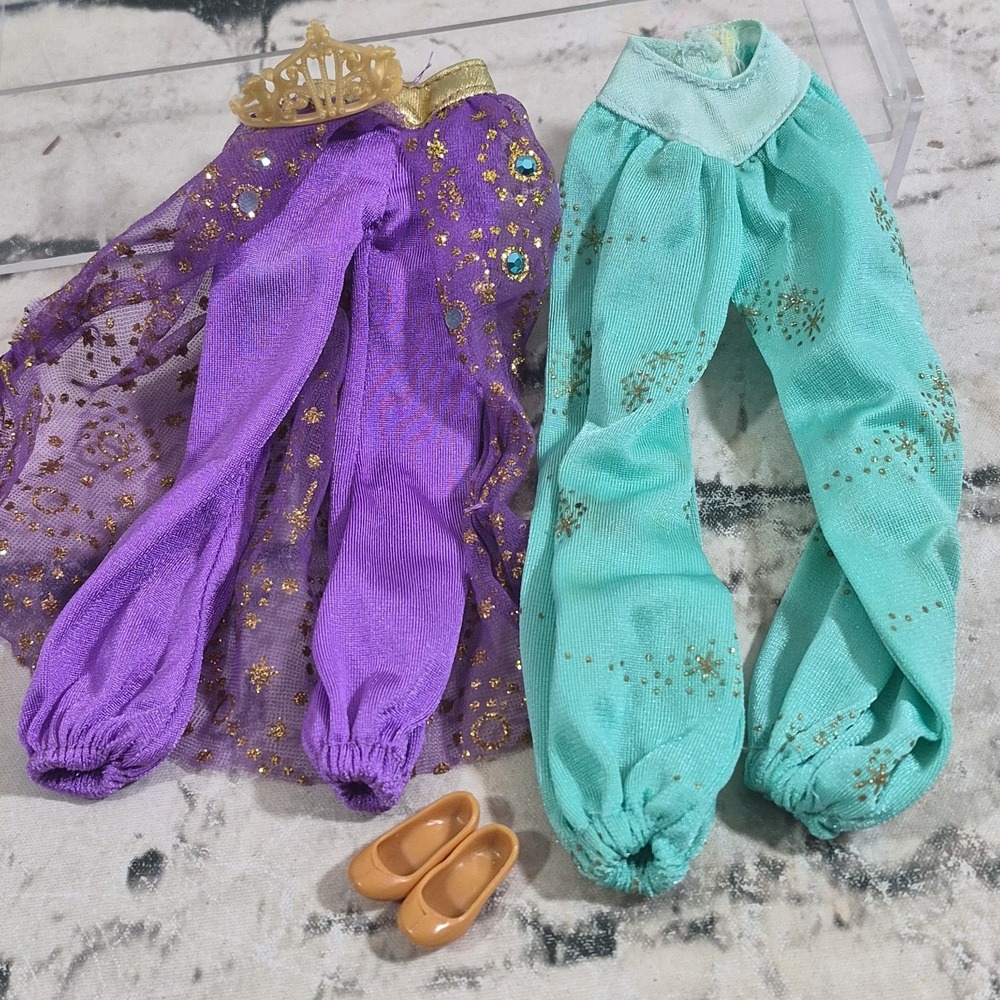 Disney Aladdin Princess Jasmine Replacement Pants Lot Of 2 W/ Crown Shoes